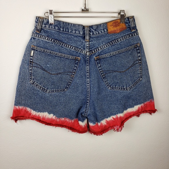 Vintage Pepe Dip Dyed Frayed Jean Shorts Sz 13/14 - Picture 8 of 8